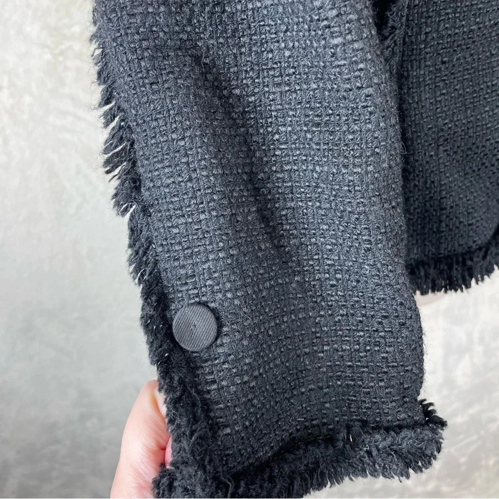 Ann Taylor black Boucle tweed jacket blazer business casual women’s size 0 - Picture 4 of 10